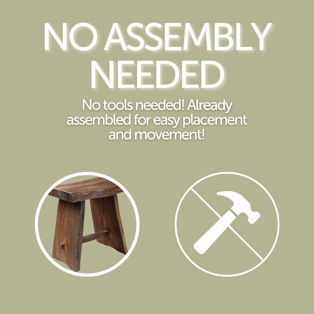 Salem Teak Shower and Bath Stool with Curved Seat-Stool-Parc Decor