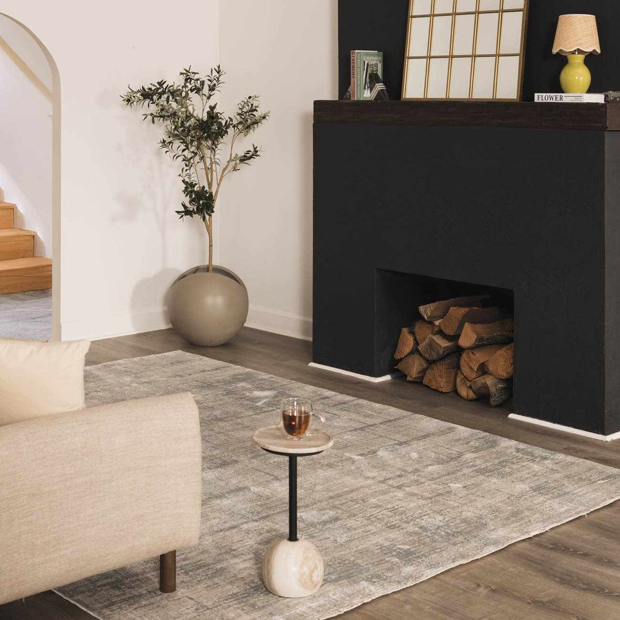 Salgareda Olive Rattan Table Lamp-Lighting-Parc Decor