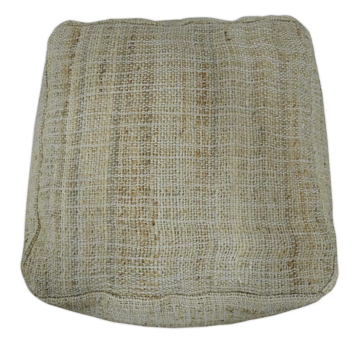 Sand Boho Farmhouse Natural Brown and Beige Jute Pouf