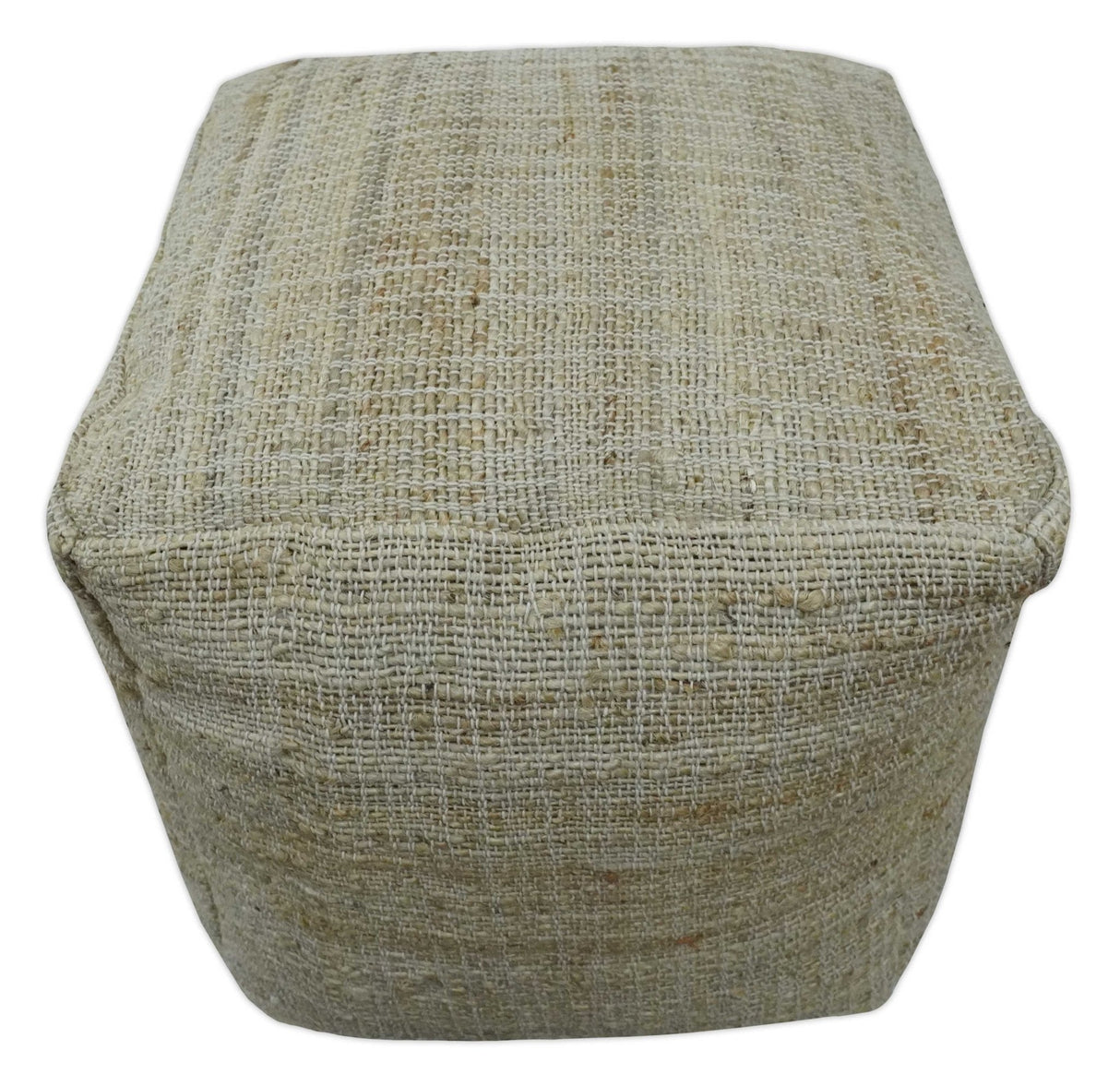 Sand Boho Farmhouse Natural Brown and Beige Jute Pouf