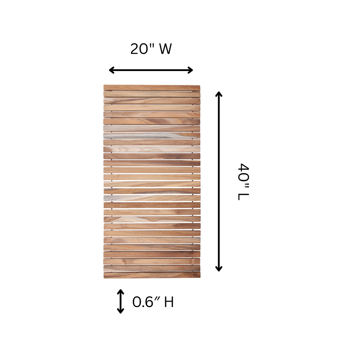 Sandpoint Natural Teak Shower and Bath String Mat 40″ x 20″ (no feet)