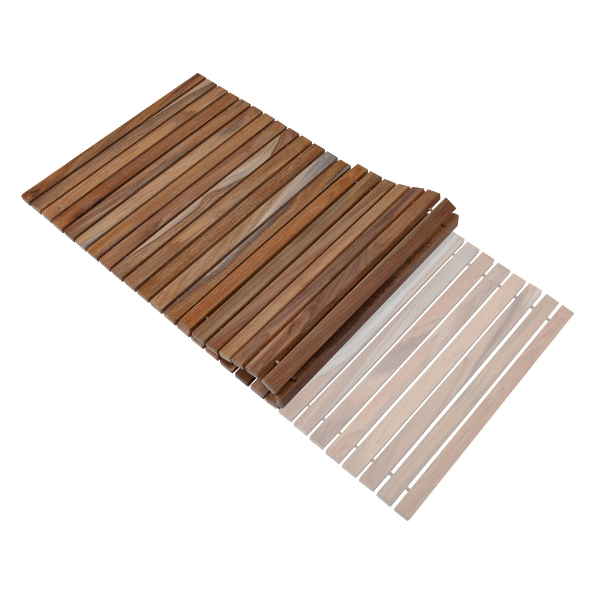 Sandpoint Natural Teak Shower and Bath String Mat-Bath Mat-Parc Decor