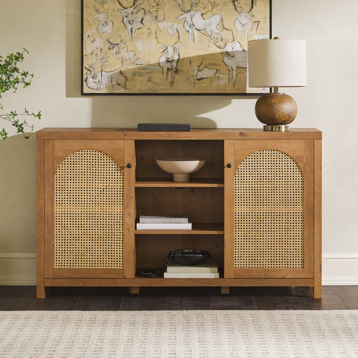Sasha 58" Rattan Sideboard / TV Stand-Dining / Kitchen-Parc Decor