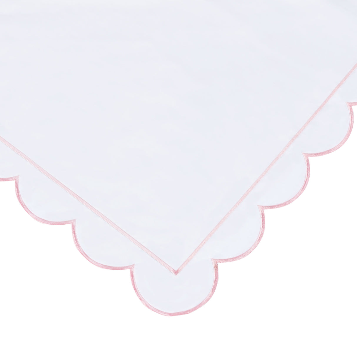 Scallop Frame Embroidered Cotton Percale Duvet Set-Duvet-Parc Decor