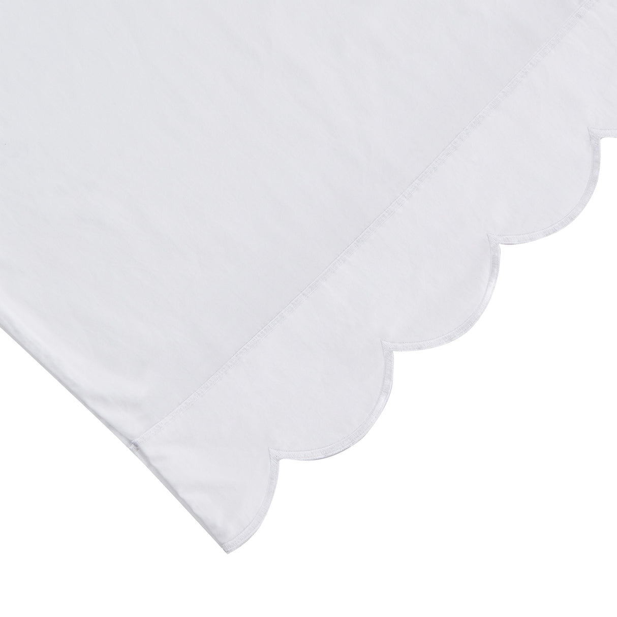 Scallop Frame Embroidered Cotton Percale Pillowcase Pair-Pillowcase-Parc Decor