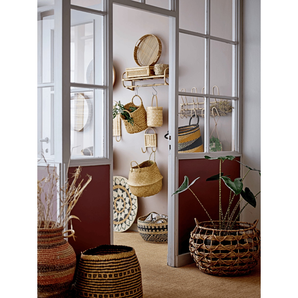 Seagrass Storage Baskets with Handles, Set of 2-Baskets-Parc Decor