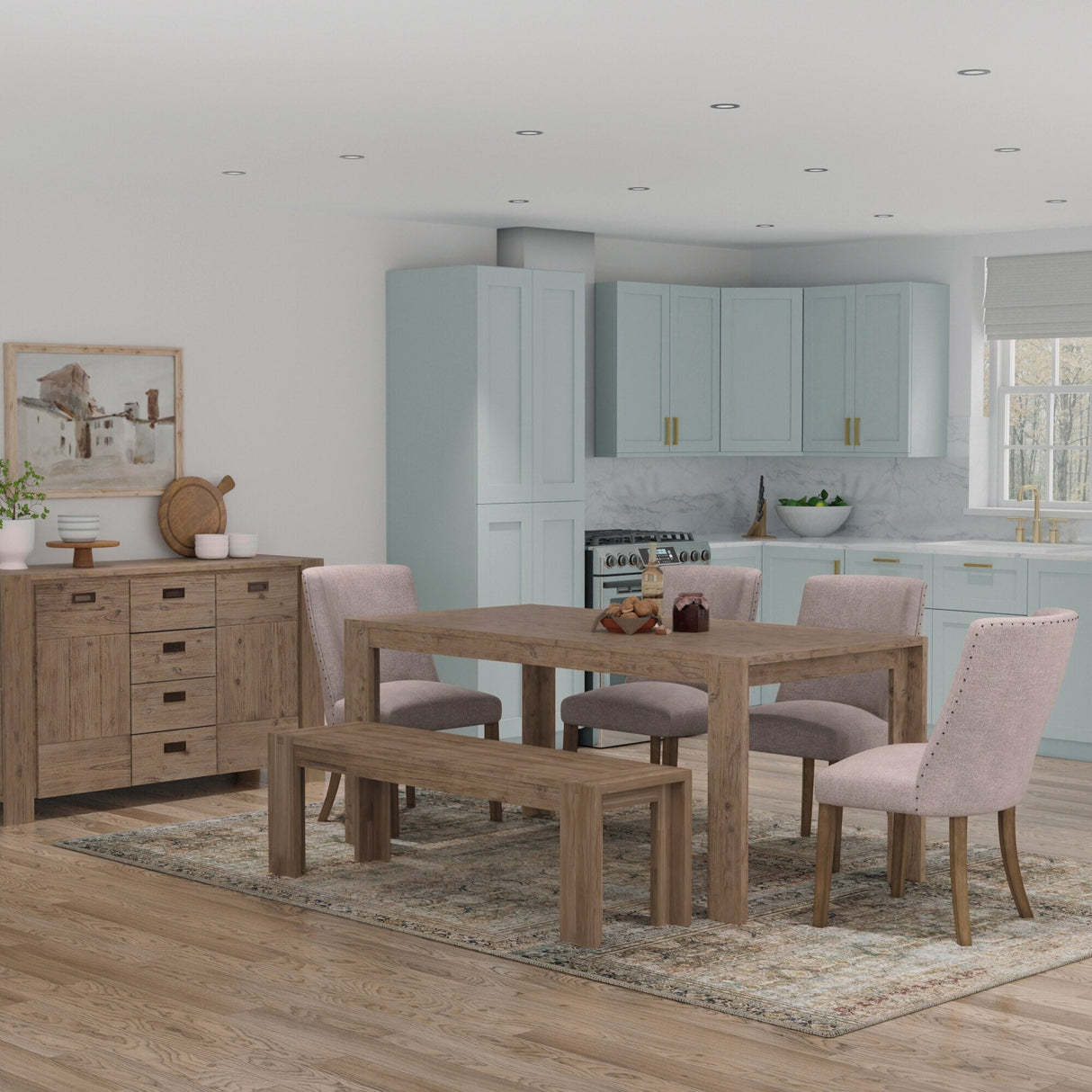 Seashore Dining Table, Antique Natural-Dining Tables-Parc Decor