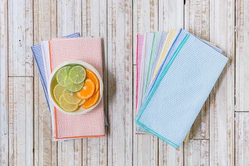 Seersucker Everyday Napkins, set of four-Napkins-Parc Decor