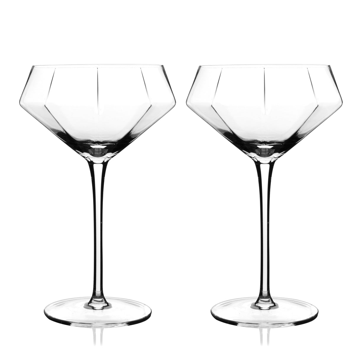 Seneca Diamond Crystal Martini Glasses Set of 2-product_type::stemmed_cocktail_glasses-Parc Decor