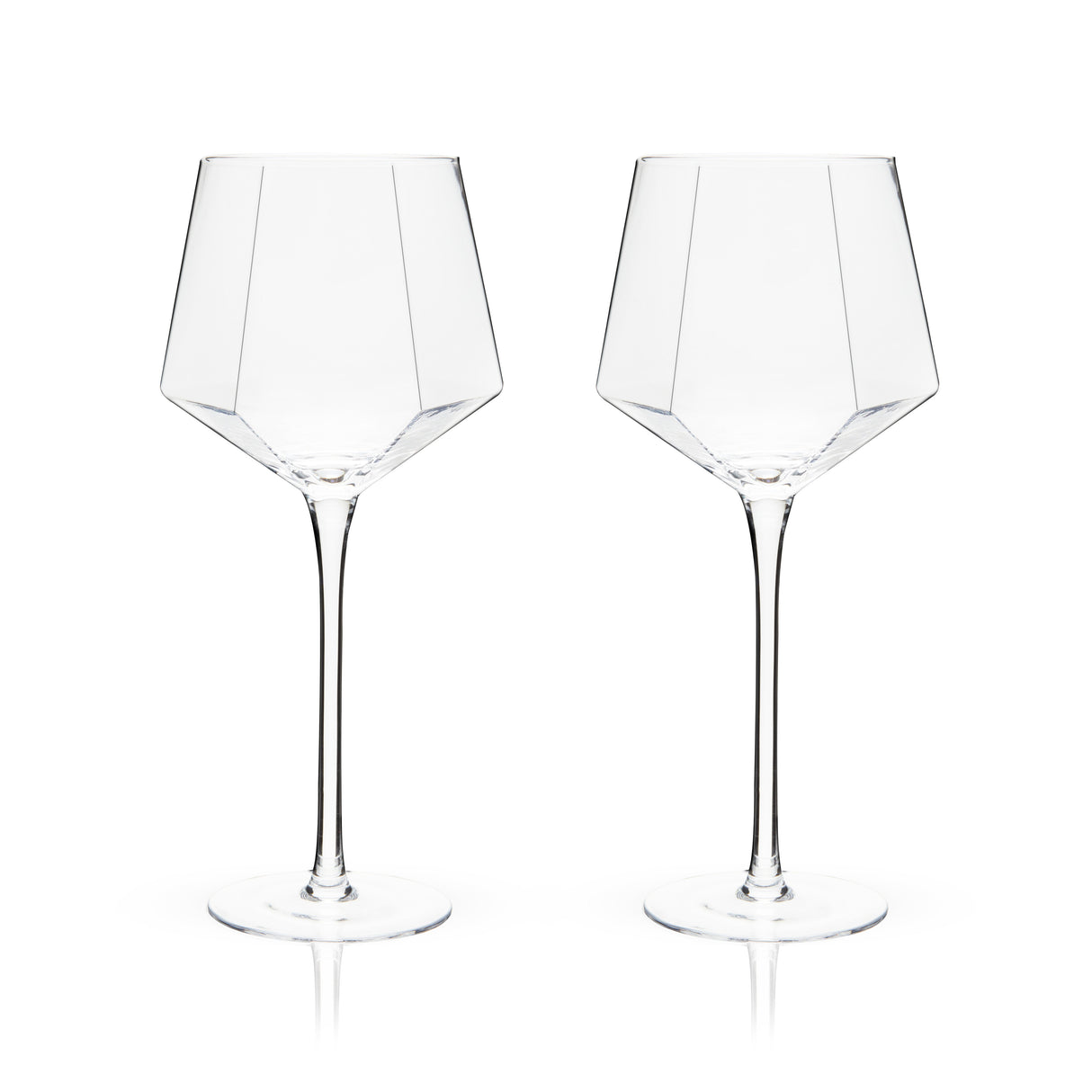 Seneca Diamond Crystal Wine Glasses Set of 2-product_type::stemmed_wine_glasses-Parc Decor