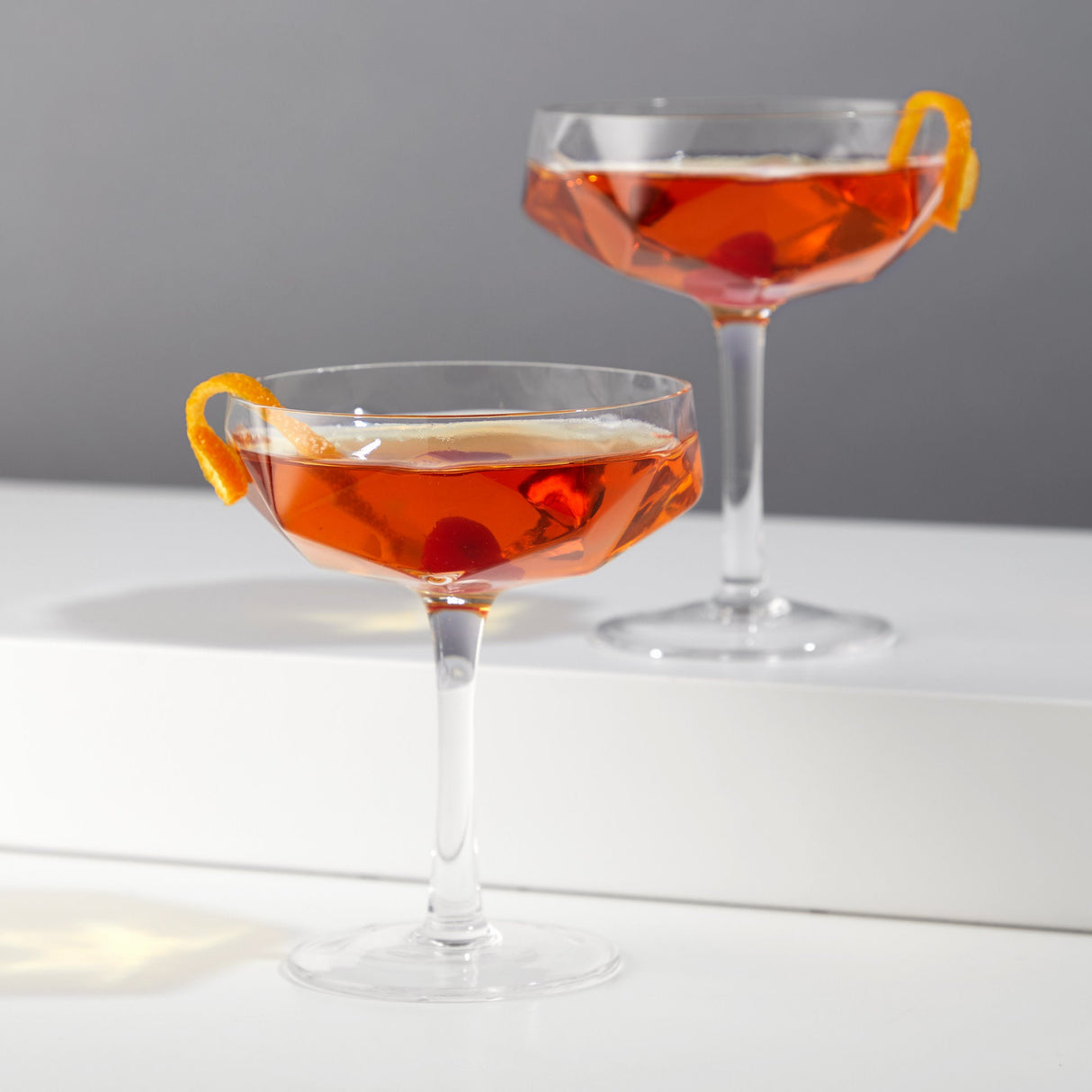 Seneca Faceted Coupe Glasses Set of 2-product_type::stemmed_cocktail_glasses-Parc Decor