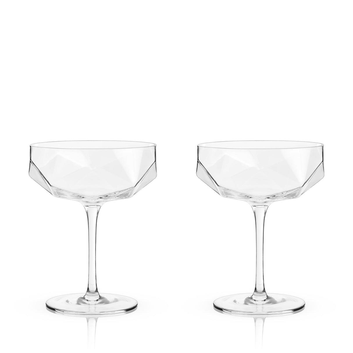 Seneca Faceted Coupe Glasses Set of 2-product_type::stemmed_cocktail_glasses-Parc Decor