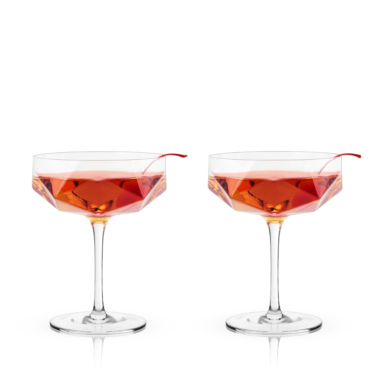 Seneca Faceted Coupe Glasses Set of 2-product_type::stemmed_cocktail_glasses-Parc Decor