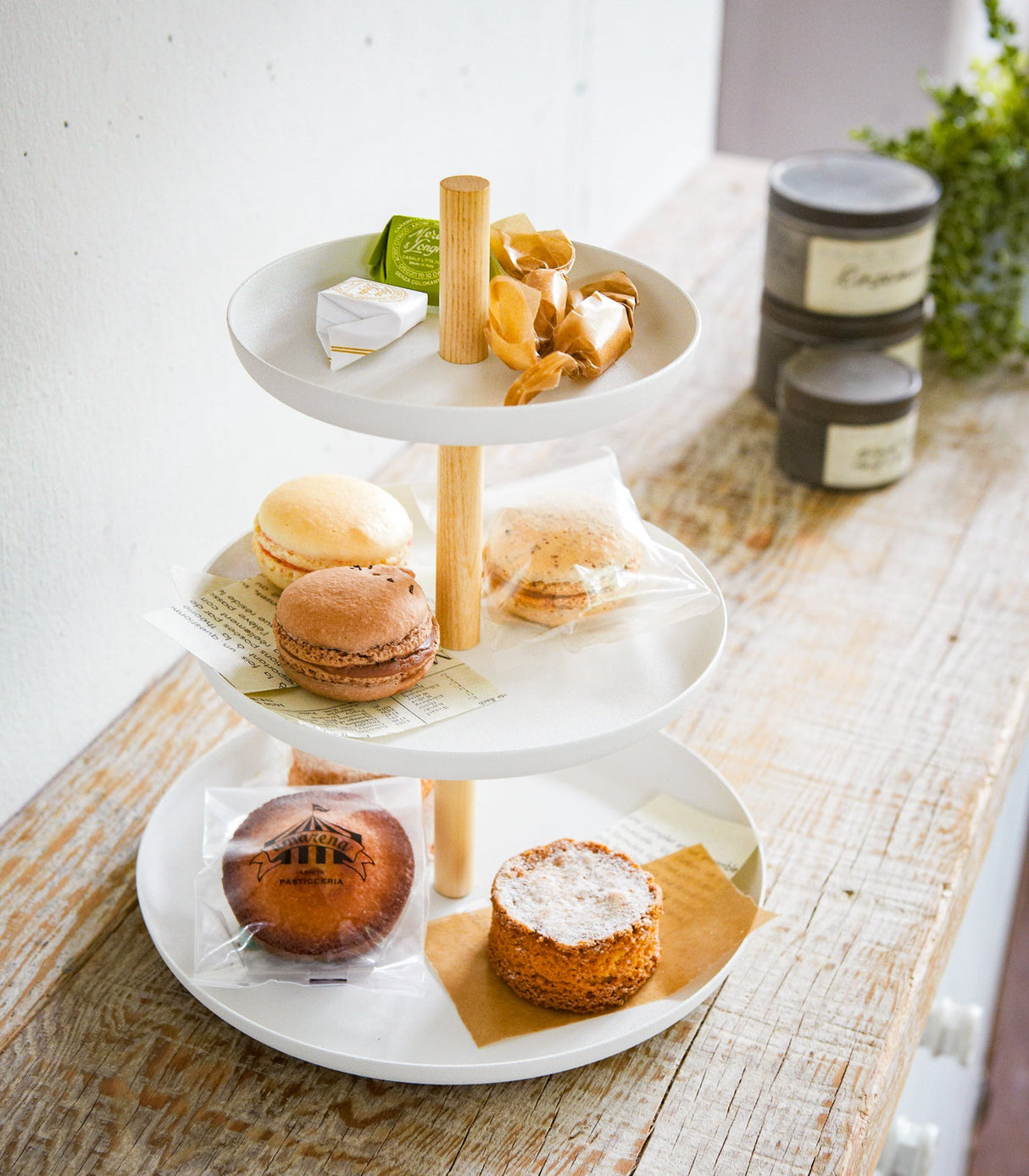 Serving Stand - Steel + Wood-Food Display-Parc Decor