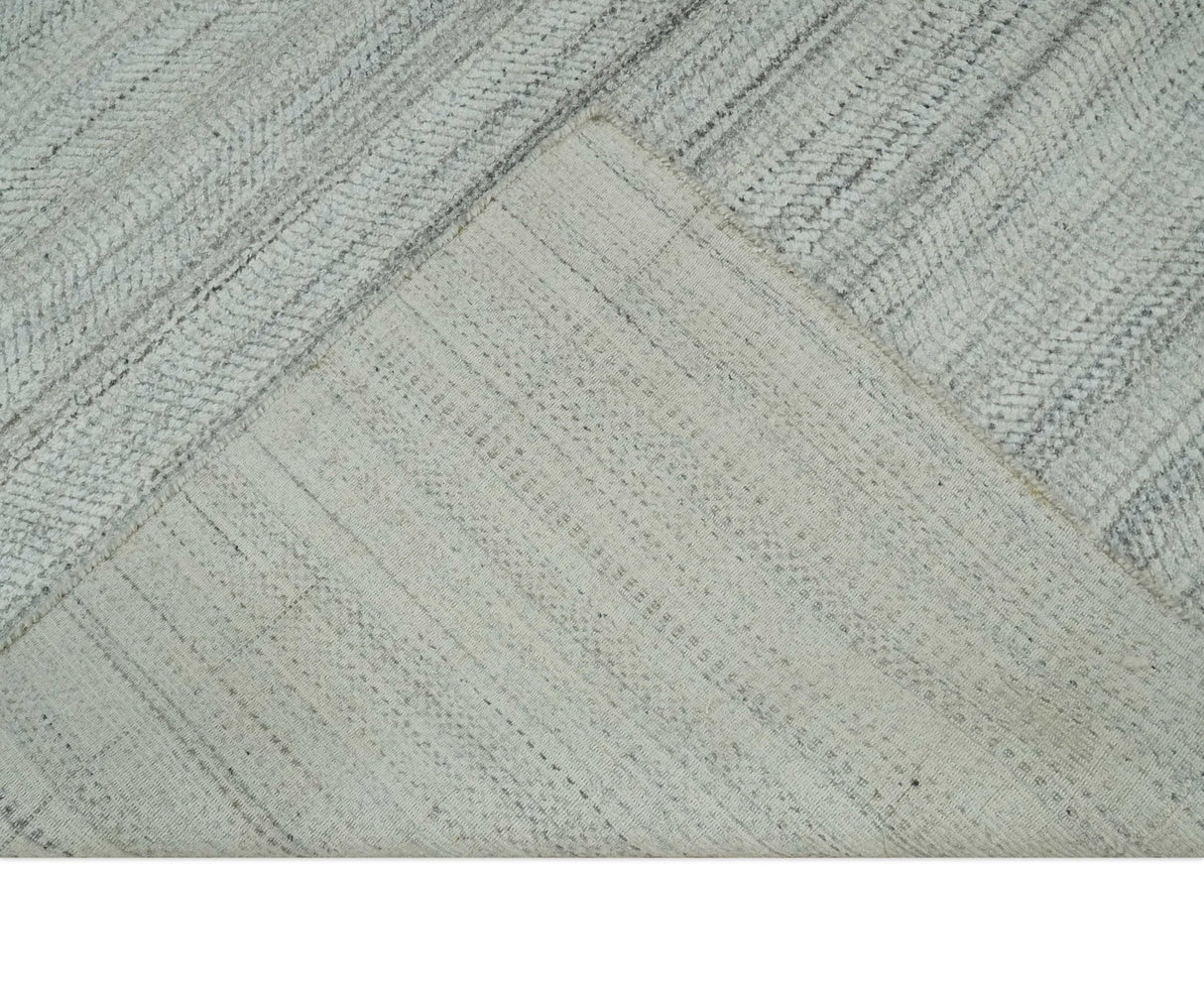Shaded Beige and Camel 8x10 Hand Made Blended Wool Flatwoven Area Rug
