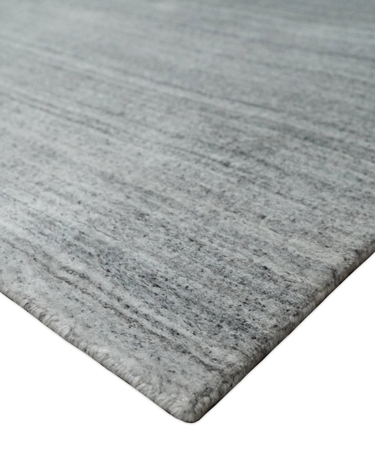 Shaded Silver Gray Scandinavian 5x7 Blended Bamboo Silk Flatwoven Area Rug, Dinning, Kids Rug | HL31-Area Rug-Parc Decor