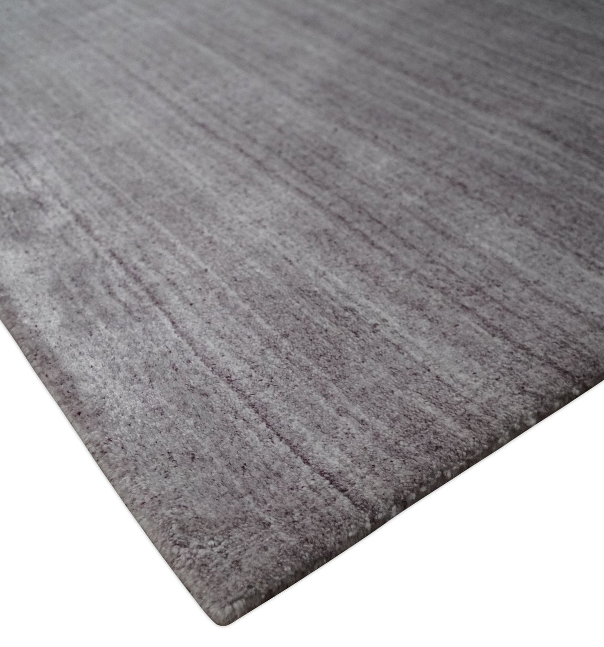 Shaded Solid Lavender purple 5x7 Blended bamboo Silk Hand Woven Area Rug