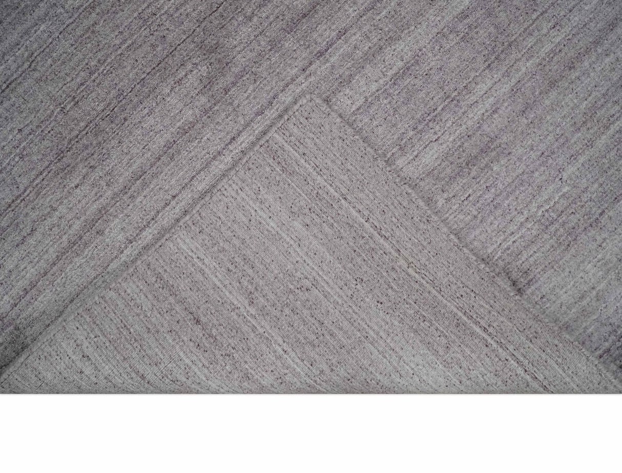 Shaded Solid Lavender purple 5x7 Blended bamboo Silk Hand Woven Area Rug