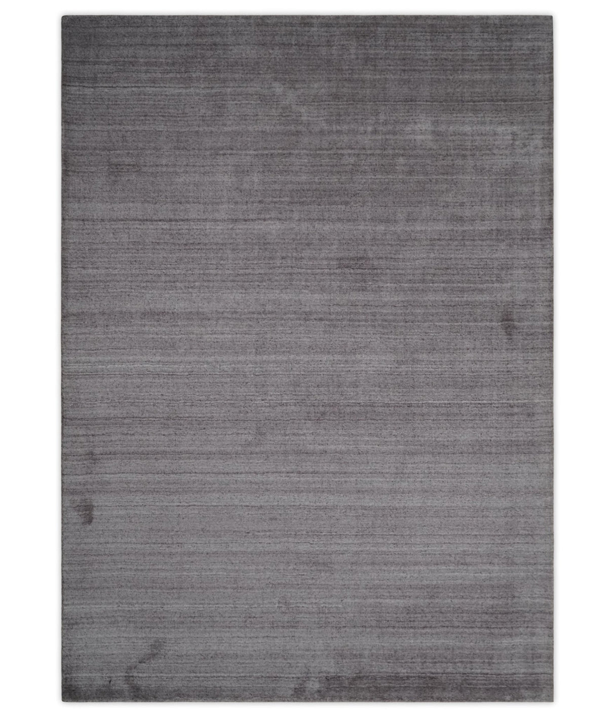 Shaded Solid Lavender purple 5x7 Blended bamboo Silk Hand Woven Area Rug