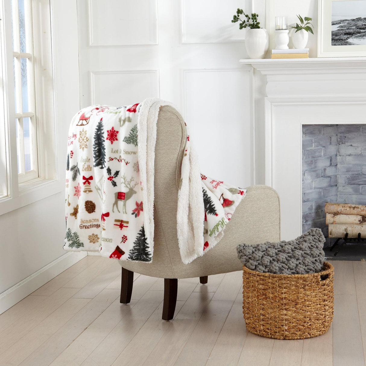 Sherpa Throw Blanket - Eve Collection-Blankets-Parc Decor