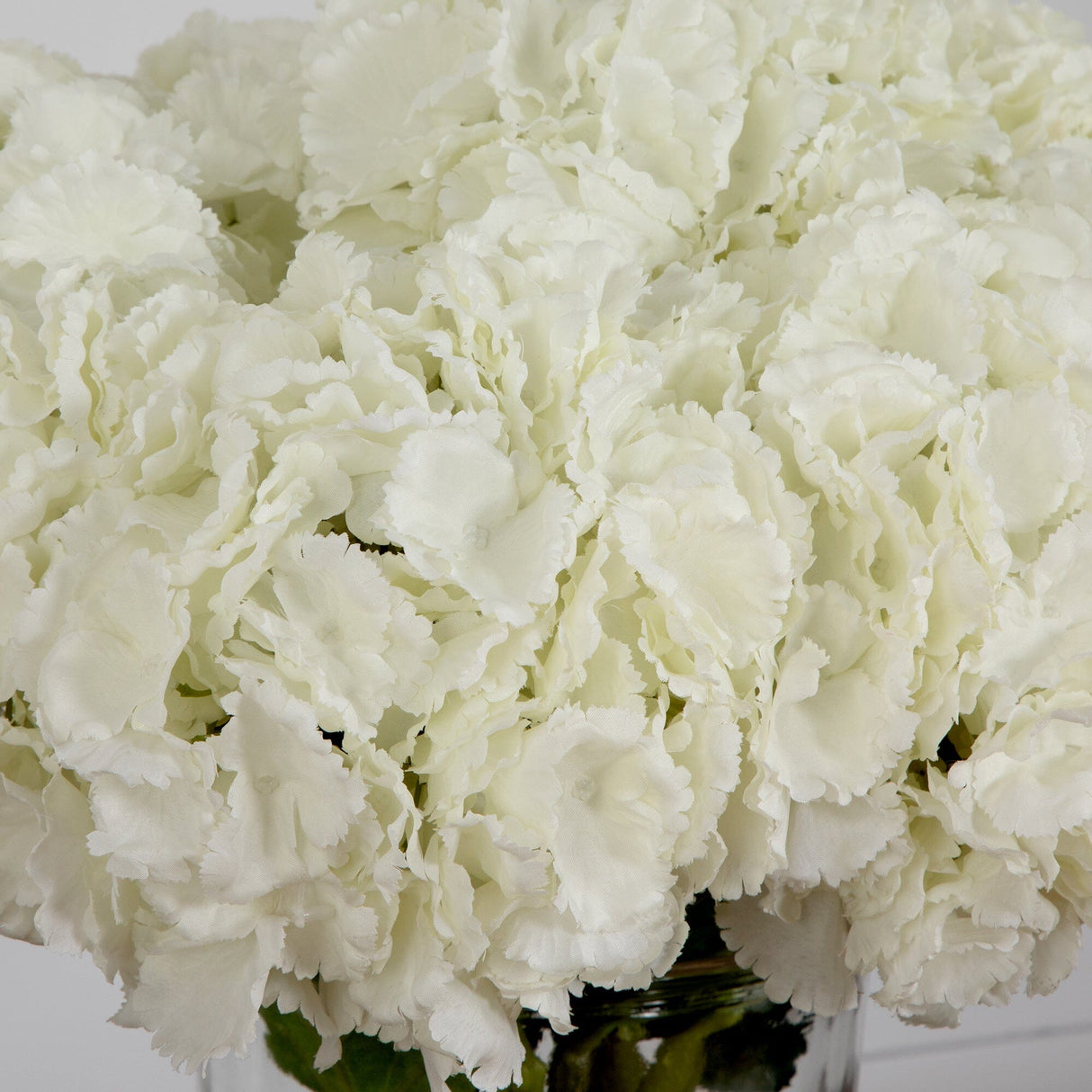 Signature Collection 18” Blooming Hydrangea Artificial Arrangement in Glass Vase-Arrangement-Parc Decor