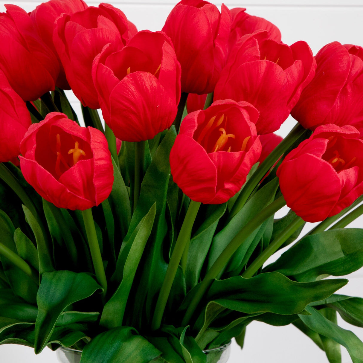 Signature Collection 24” Tulip Artificial Arrangement in Glass Vase-Arrangement-Parc Decor