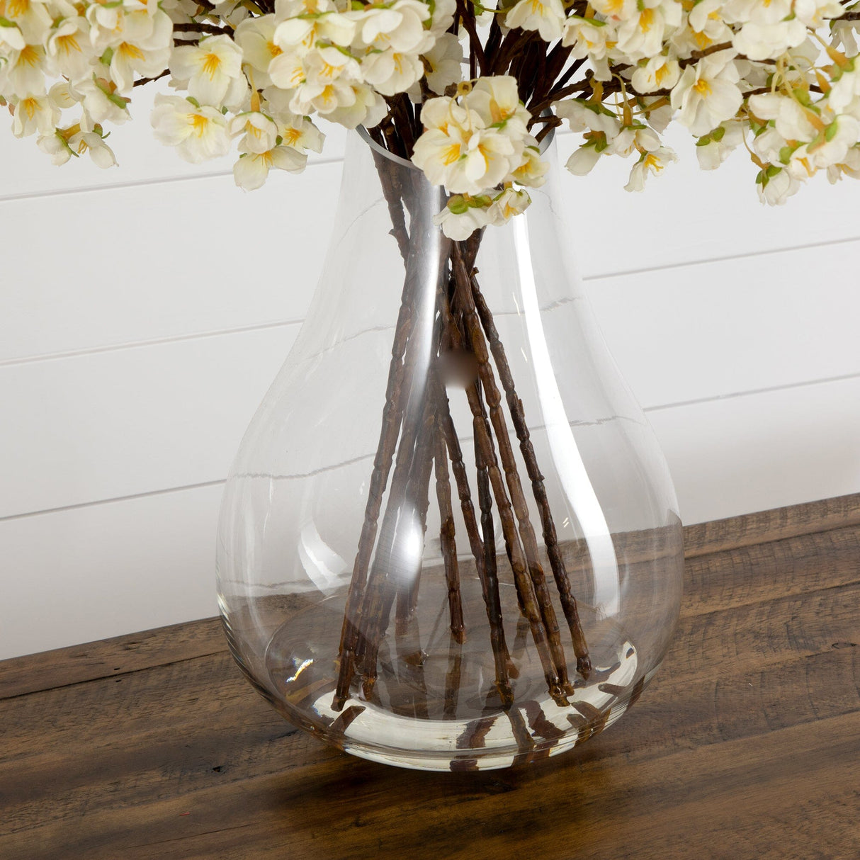 Signature Collection 27” Giant Cherry Blossom Artificial Arrangement in Glass Vase-Arrangement-Parc Decor