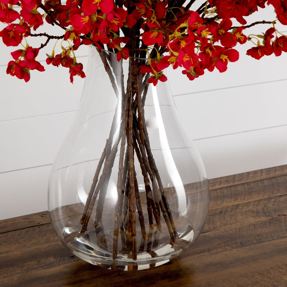 Signature Collection 27” Giant Cherry Blossom Artificial Arrangement in Glass Vase-Arrangement-Parc Decor