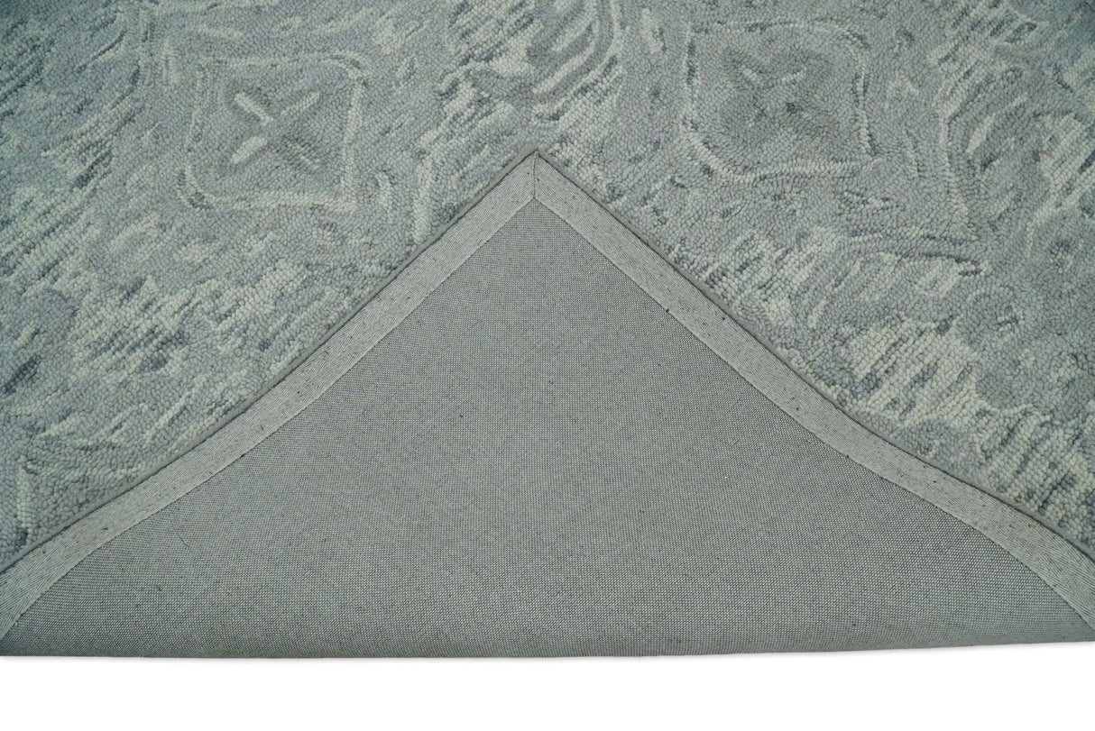 Silver And Beige Modern Style Hand Tufted Wool Area Rug