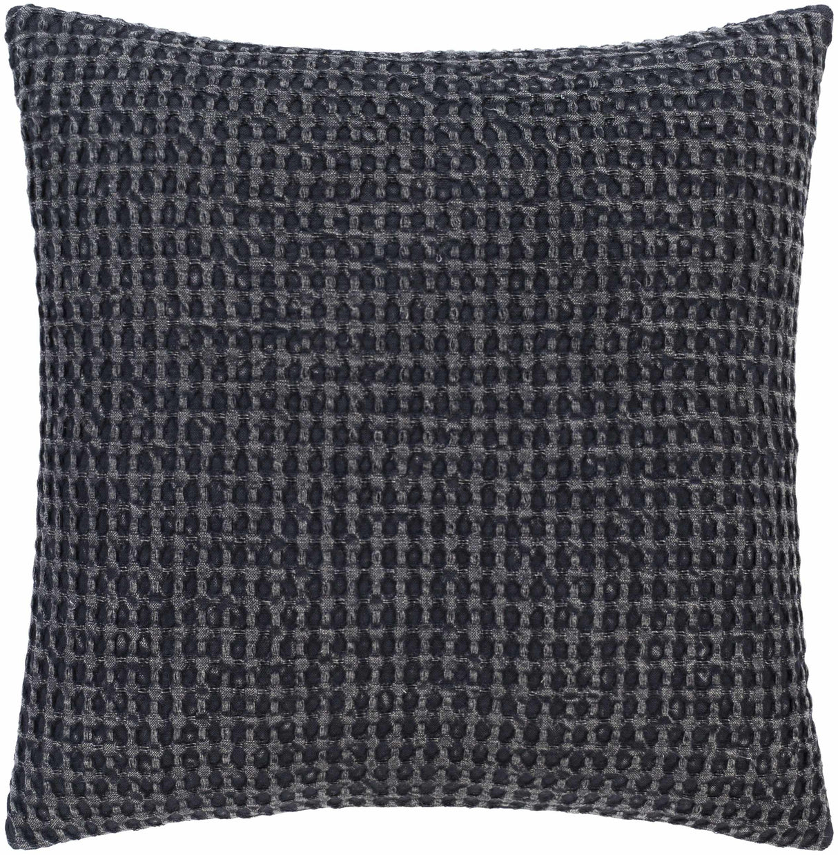Skipperville Textured Black Woven Square Throw Pillow-Throw Pillows-Parc Decor