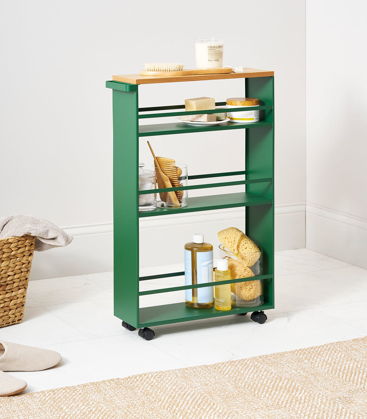 Slim Storage Cart (32" H) - Steel-Rolling Carts-Parc Decor