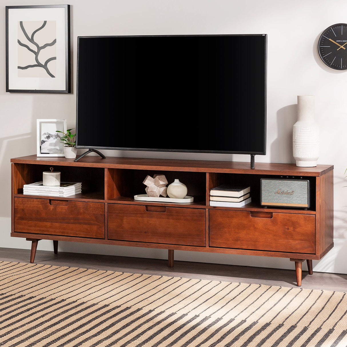 Sloane 70" 3 Drawer Solid Wood TV Stand-Entertainment-Parc Decor