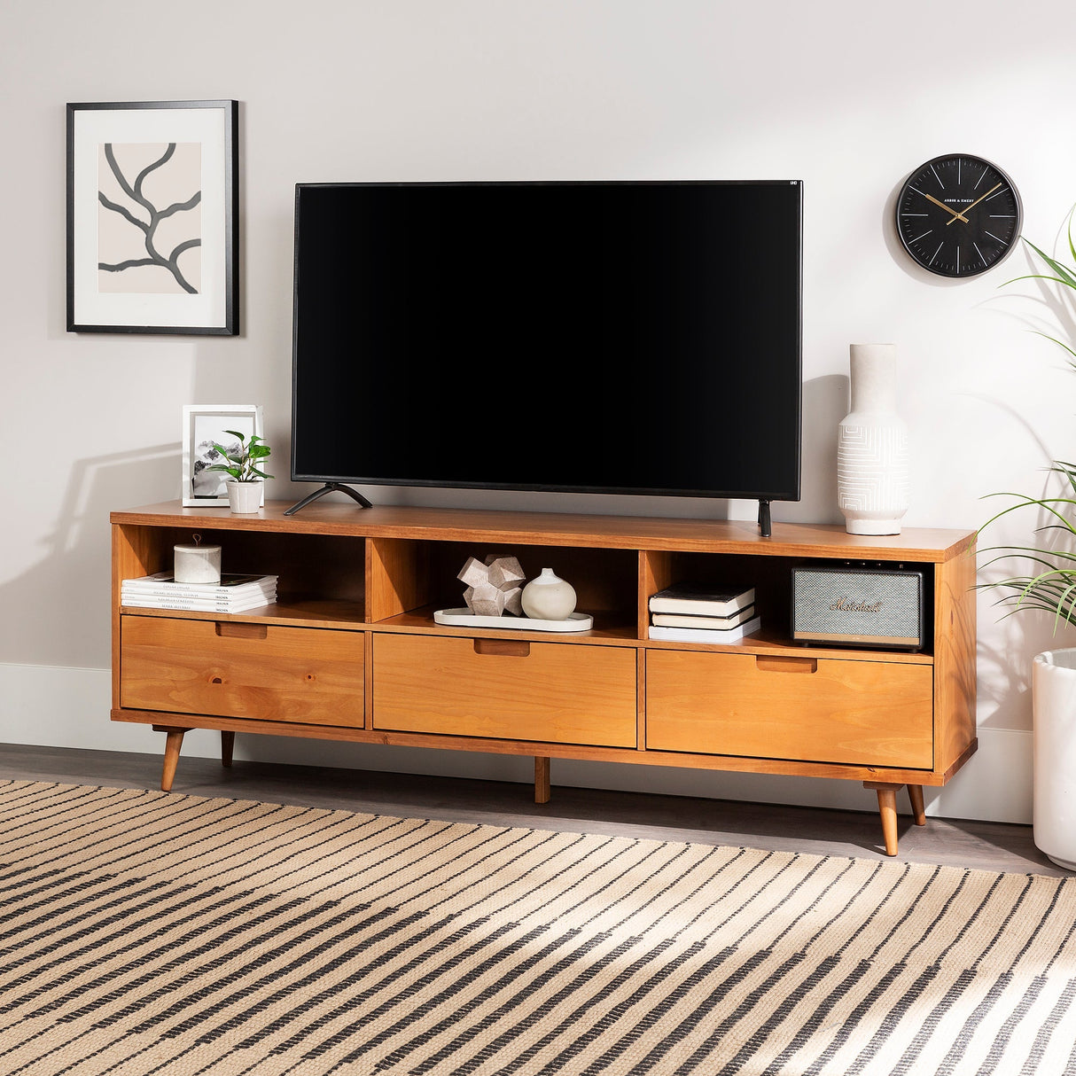 Sloane 70" 3 Drawer Solid Wood TV Stand-Entertainment-Parc Decor