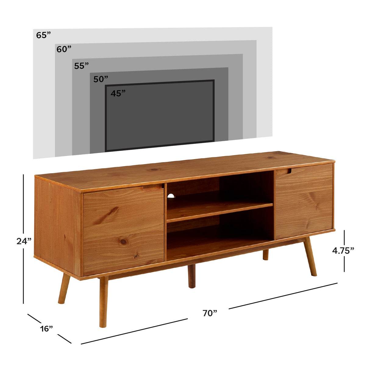 Sloane Adair Solid Wood TV Stand-Entertainment-Parc Decor