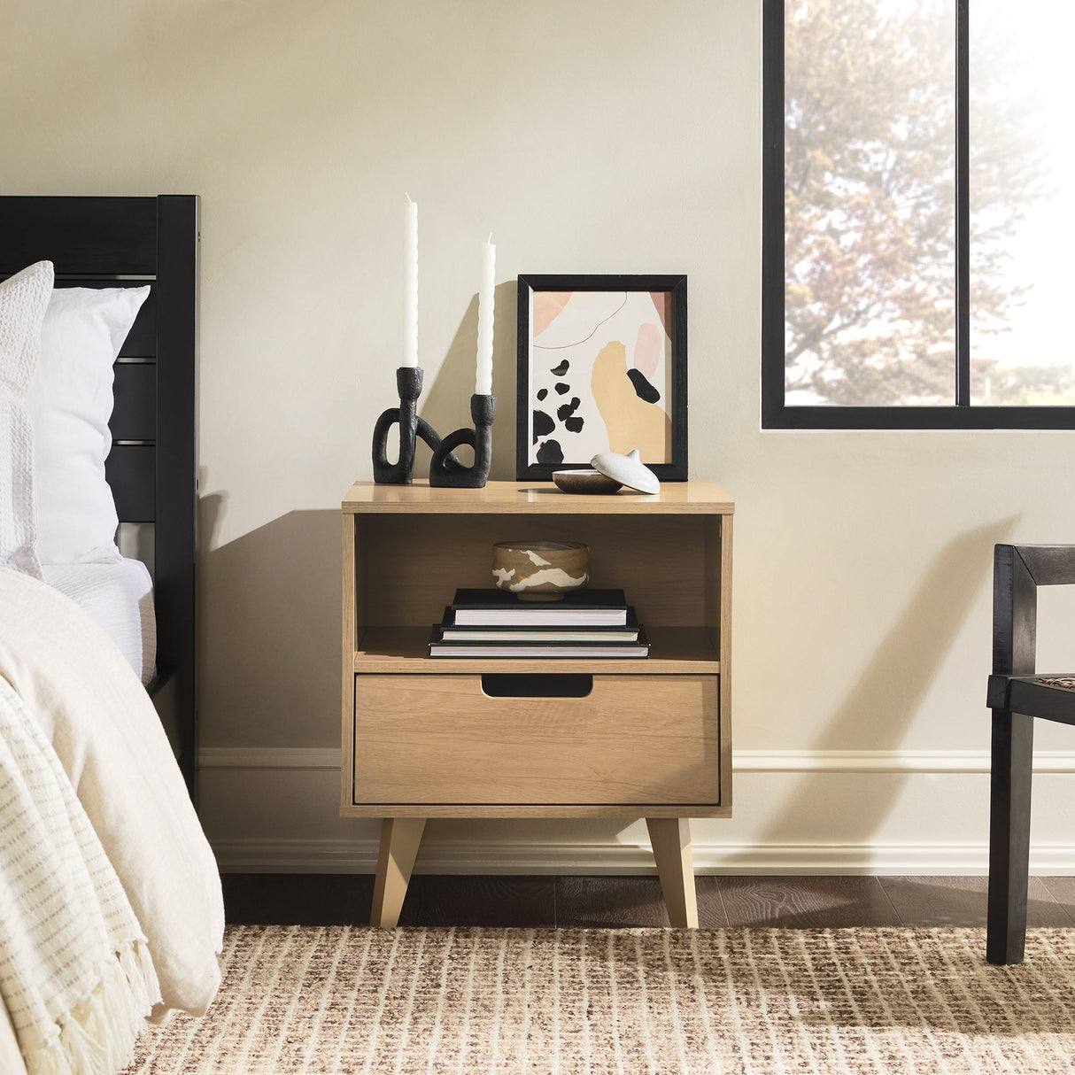 Sloane Hans Mid-Century Modern Angle-Leg Nightstand-Bedroom-Parc Decor