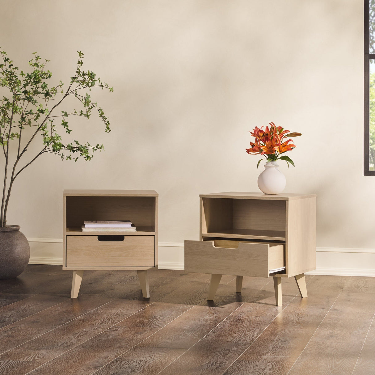 Sloane Hans Mid-Century Modern Angle-Leg Nightstand-Bedroom-Parc Decor