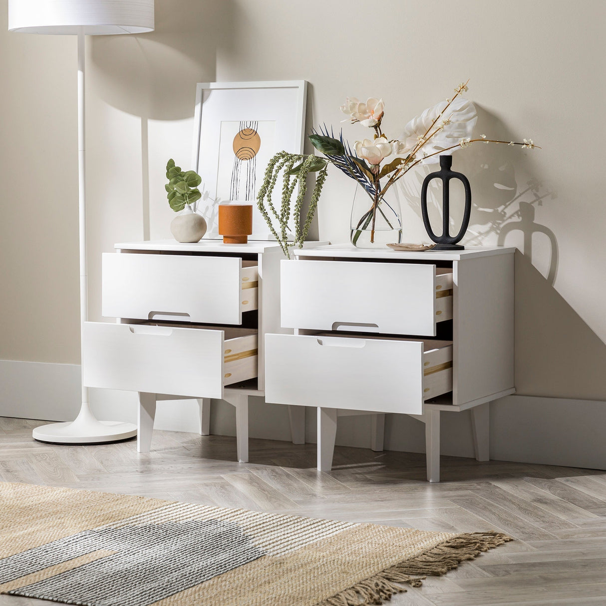 Sloane Mid Century Modern Solid Wood Nightstand-Bedroom-Parc Decor