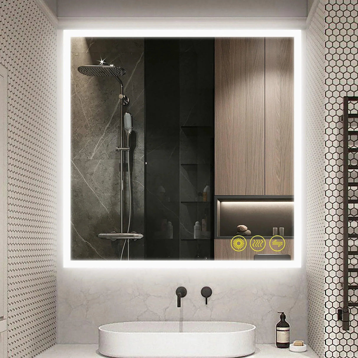 SmartGlow Dimmable LED Frameless Anti-Fog Bathroom Vanity Mirror