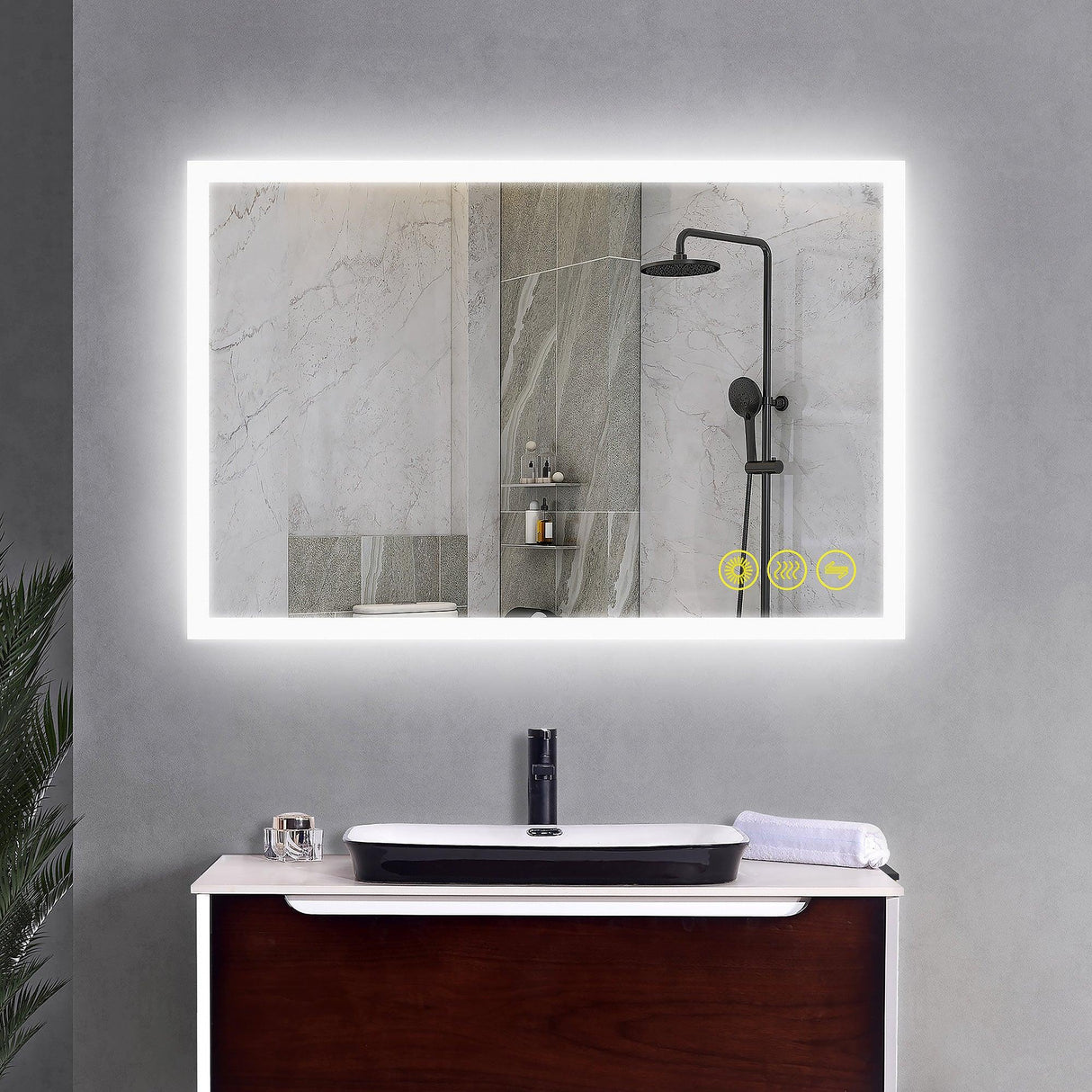 SmartGlow Dimmable LED Frameless Anti-Fog Bathroom Vanity Mirror-镜子-Parc Decor