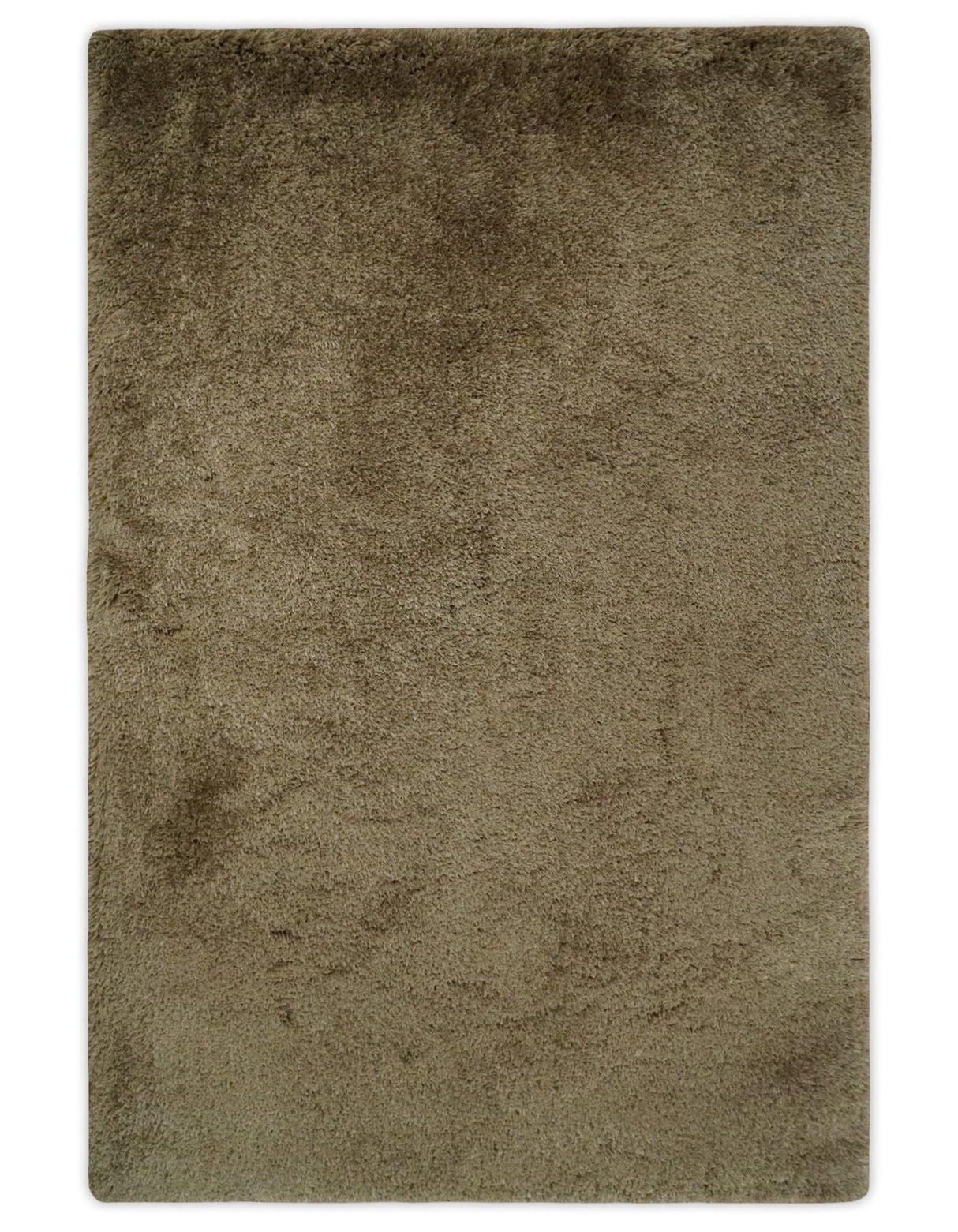 Solid 3x5, 4X6 and 5x7 Hand Woven Shag Brown Soft Viscose Area Rug