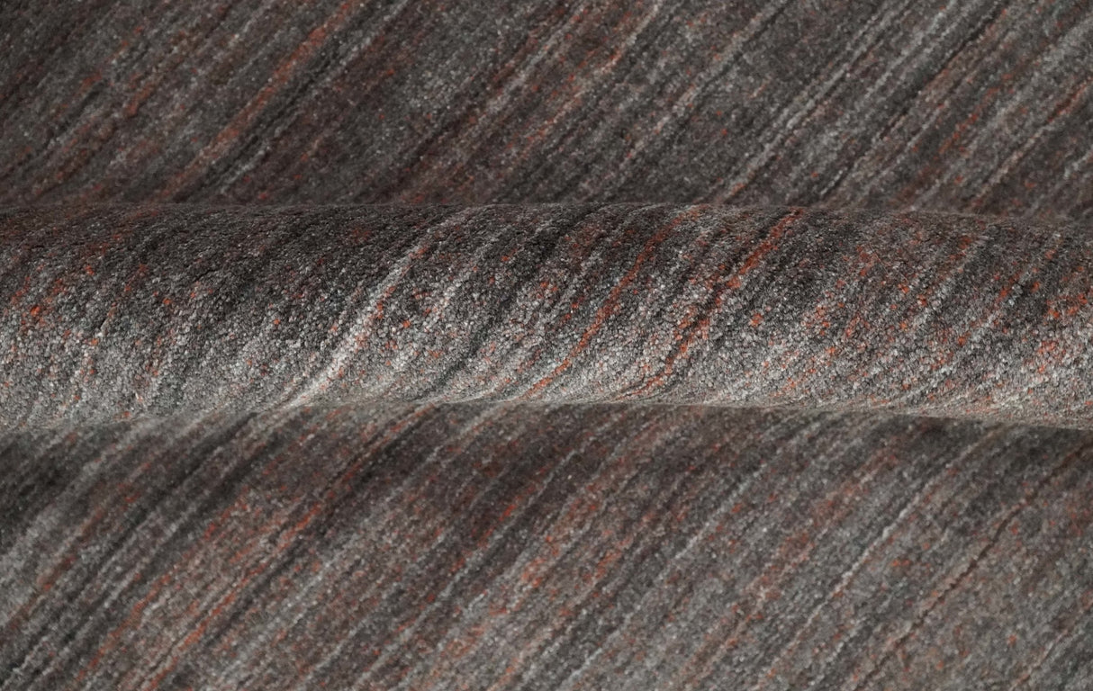 Solid Brown Scandinavian 5x7 Blended Wool Flatwoven Area Rug, Dinning, Kids Rug | HL17-Area Rug-Parc Decor