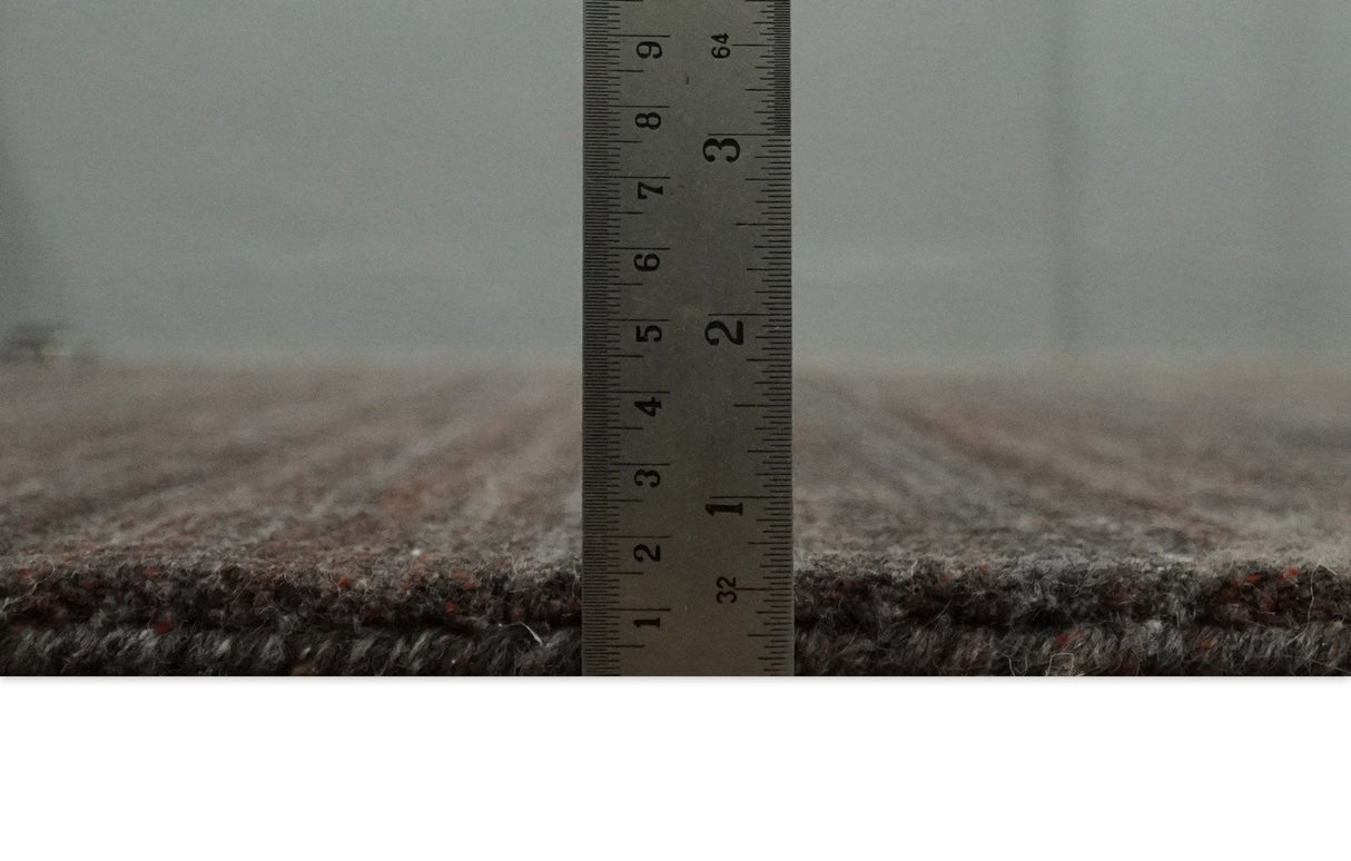 Solid Brown Scandinavian 5x7 Blended Wool Flatwoven Area Rug, Dinning, Kids Rug | HL17-Area Rug-Parc Decor