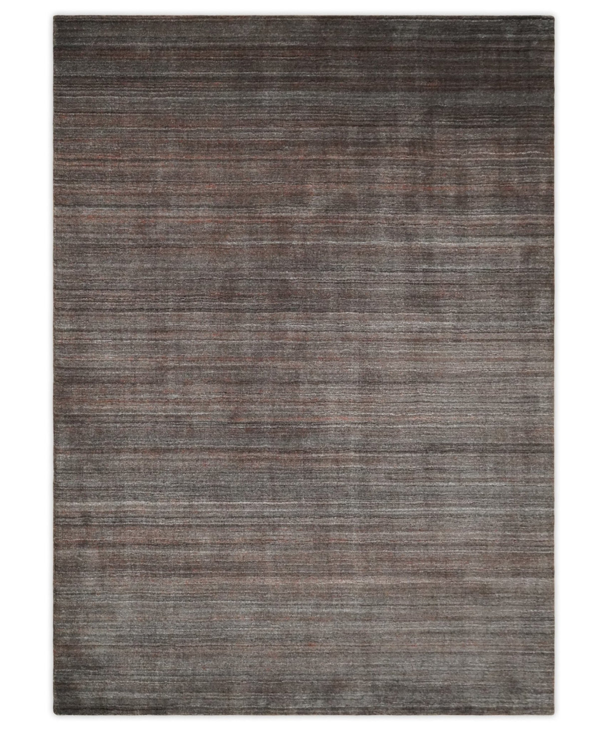 Solid Brown Scandinavian 5x7 Blended Wool Flatwoven Area Rug