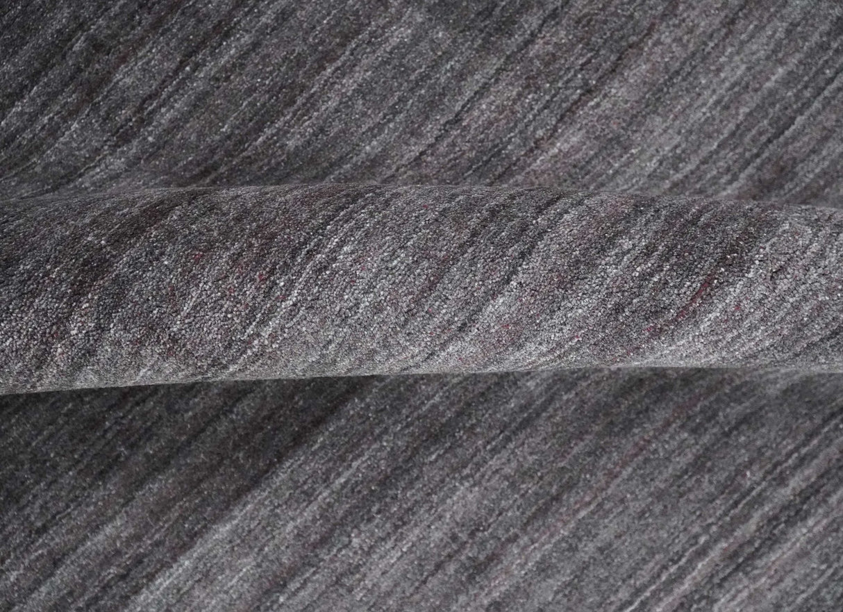 Solid Charcoal Scandinavian 5x7 Blended Wool Flatwoven Area Rug