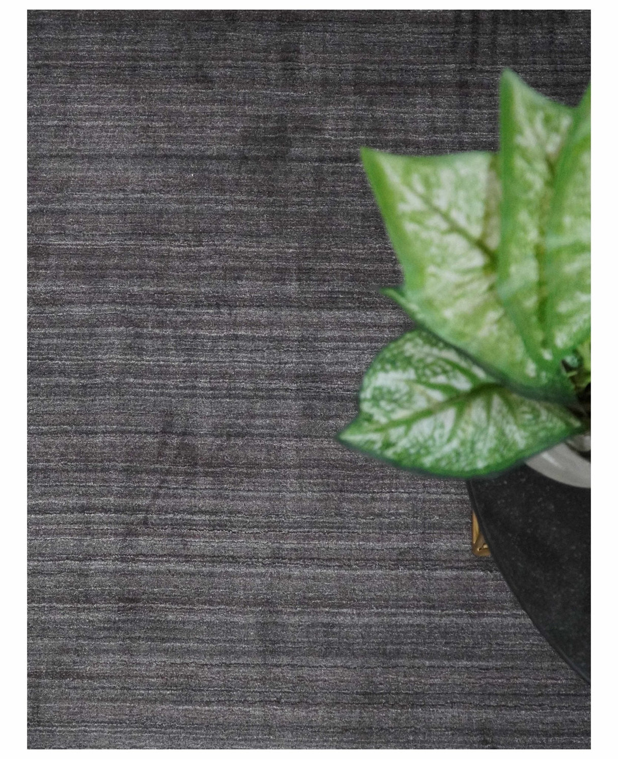 Solid Charcoal Scandinavian 5x7 Blended Wool Flatwoven Area Rug