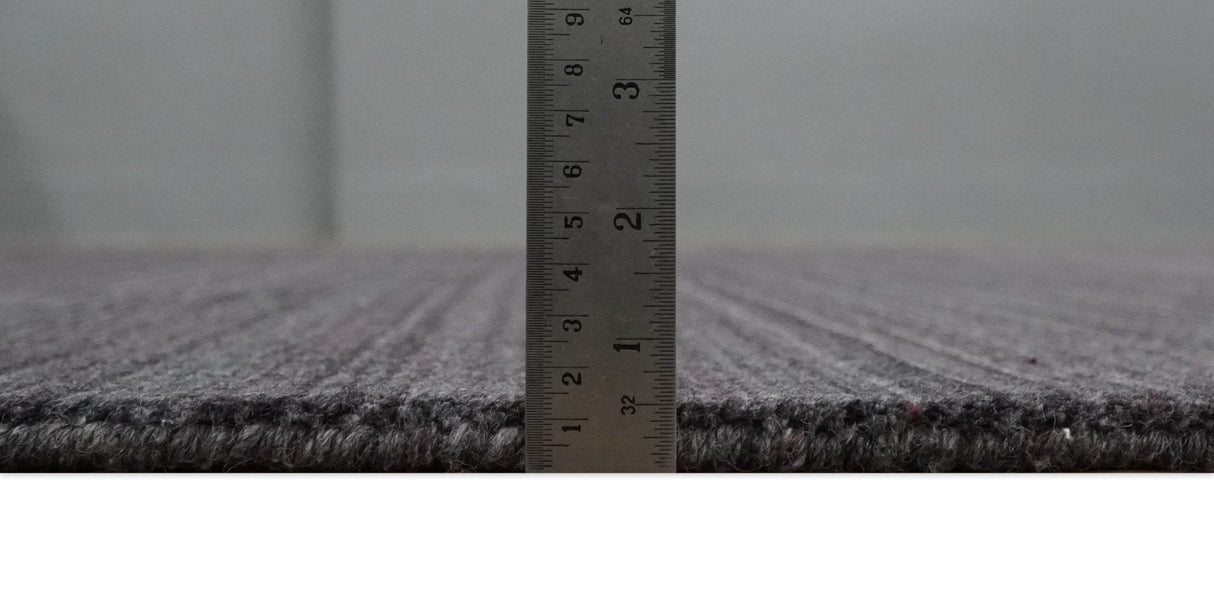 Solid Charcoal Scandinavian 5x7 Blended Wool Flatwoven Area Rug