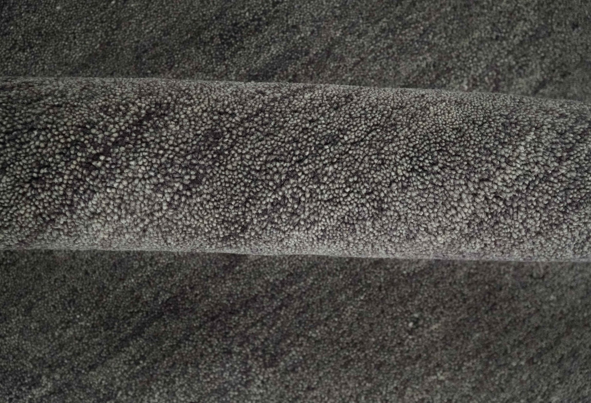 Solid Charcoal Woolen Hand Tufted contemporary area Rug
