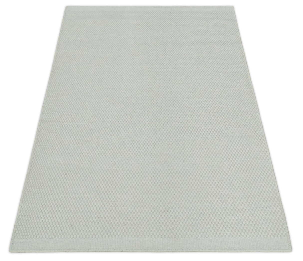 Solid Ivory White Hand made Dari Multi size 5x8, 5x7 and 8x11 Area Rug, Layering, Kids Rug | SOL7