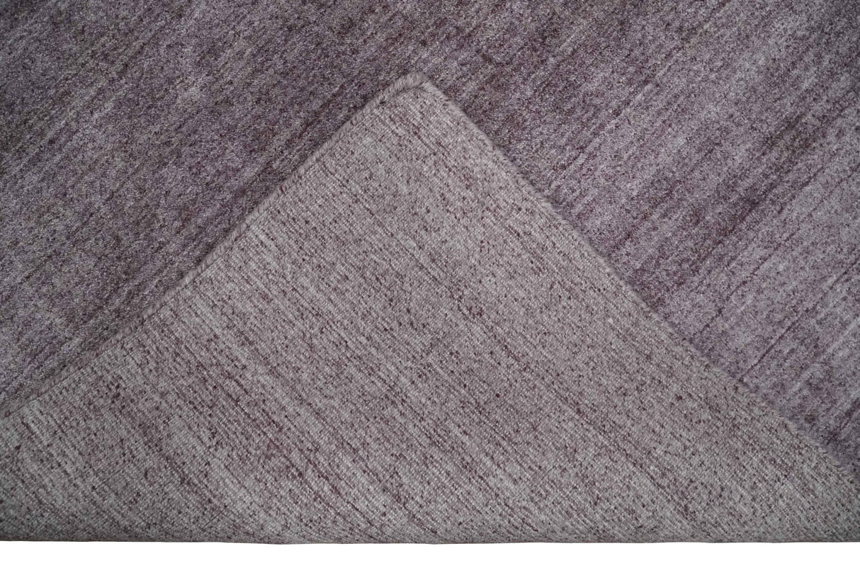 Solid Lavender Purple Scandinavian 5x7 Blended Wool Flatwoven Area Rug