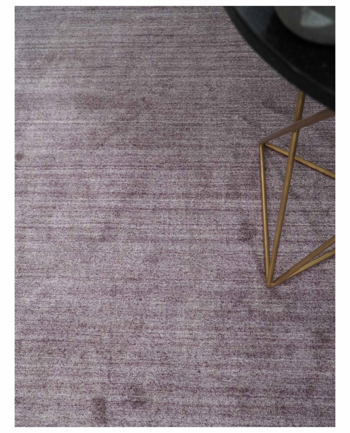 Solid Lavender Purple Scandinavian 5x7 Blended Wool Flatwoven Area Rug